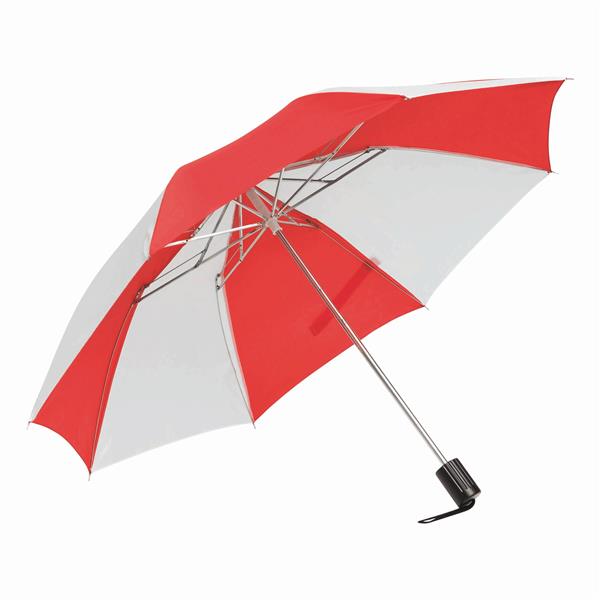 REGULAR - Parasol składany bez automatu - biały, czerwony
