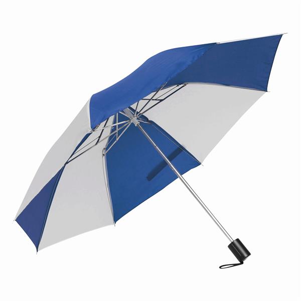 REGULAR - Parasol składany bez automatu - biały, niebieski