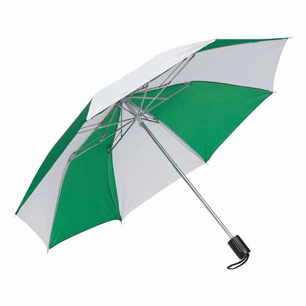 REGULAR - Parasol składany bez automatu - biały, zielony