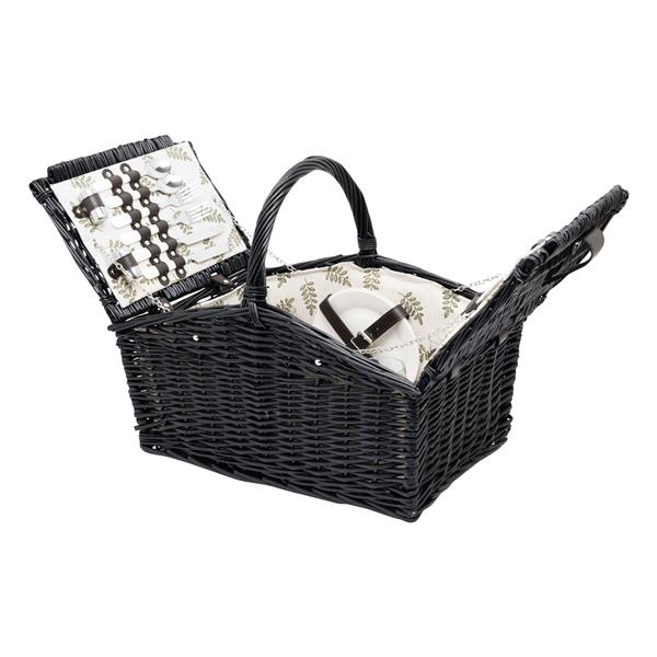 RICHMOND PARK - Wiklinowy kosz piknikowy - ciemnobrązowy