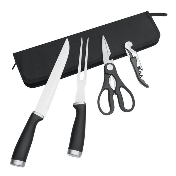 ROASTY - Zestaw do krojenia ze stali nierdzewnej - czarny, srebrny