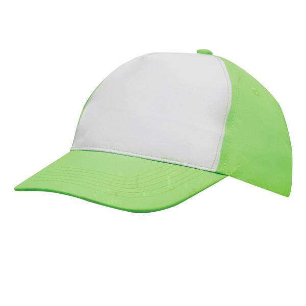 SHINY - 5 segmentowa czapka - biały, zielony
