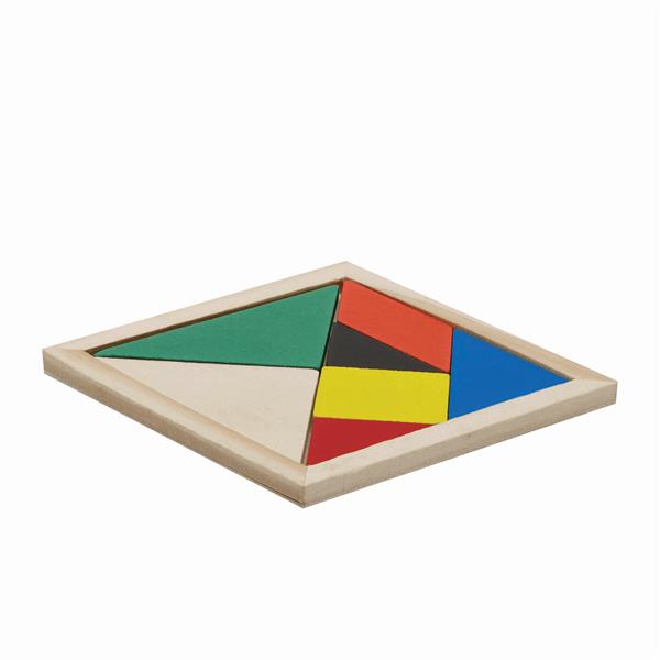 TANGRAM BASE - Drewniane puzzle - wielokolorowy