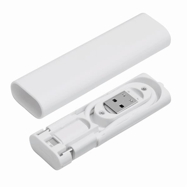 TRANSFER - Kompaktowy, wielofunkcyjny kabel do ładowania i przesyłania danych - biały