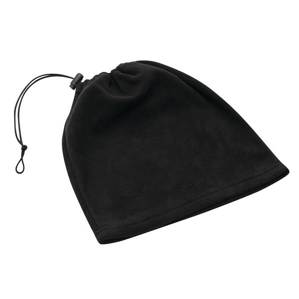 VARIOUS - Polarowy szalik-czapka - czarny