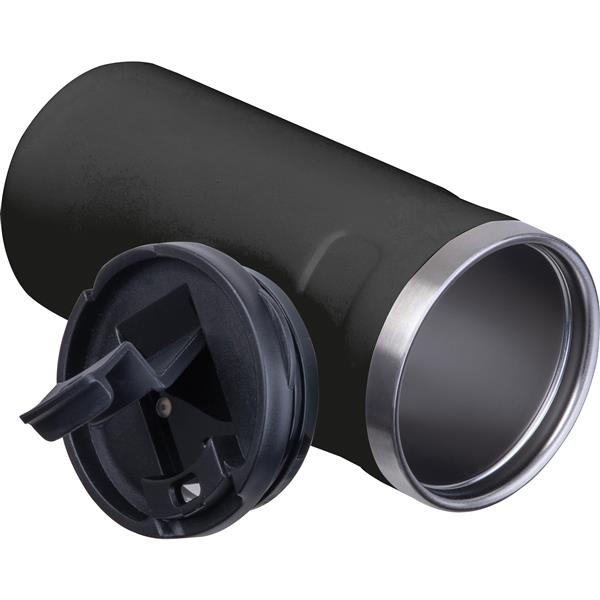 Kubek termiczny ze stali z recyklingu 450 ml SILVIO - czarny