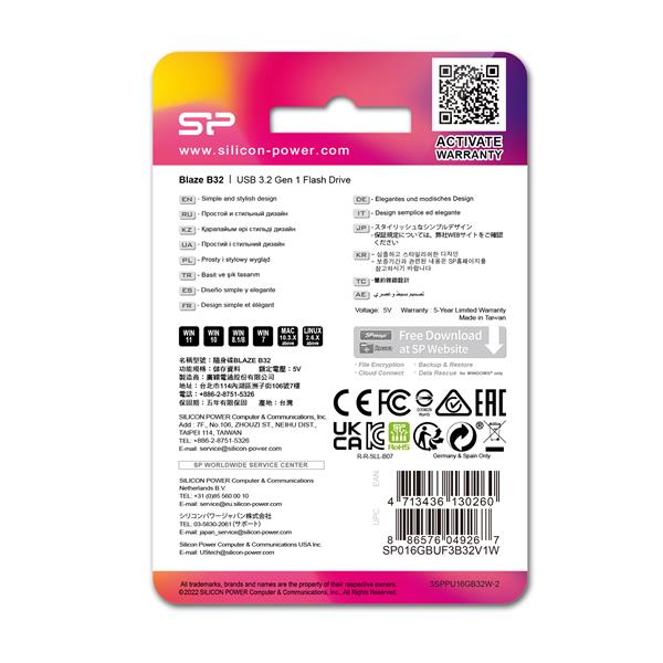 PENDRIVE B32, 64GB 3.2 SILICON POWER - biały