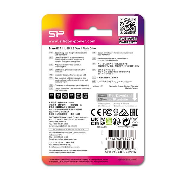 Pendrive Blaze B25, 16GB 3.1 Silicon Power - czarny