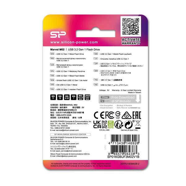 Pendrive Marvel M02, 128GB 3.2 Silicon Power - szary