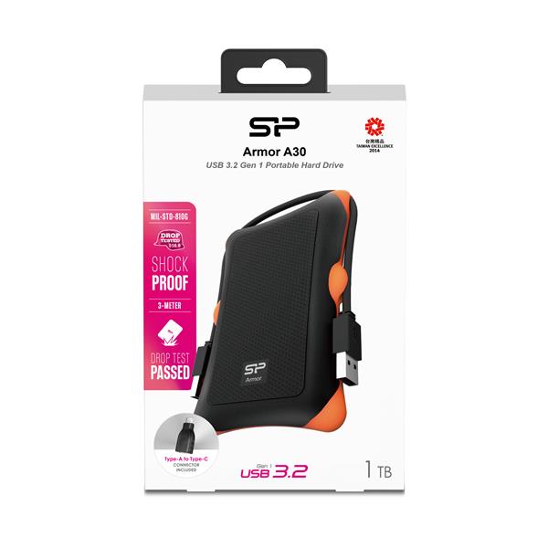 Przenośny dysk Armor A30, 1TB Silicon Power - czarny