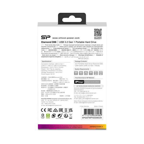 Przenośny dysk USB 3.0 Diamond D06 1TB Silicon Power - czarny