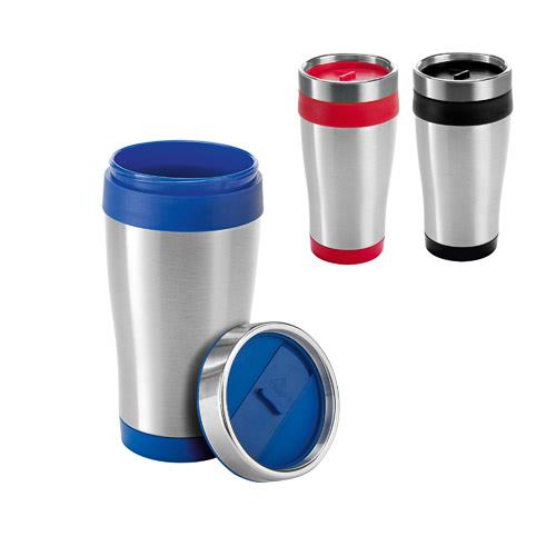 BATUM. Kubek podróżny 420 ml ze stali nierdzewnej i PP