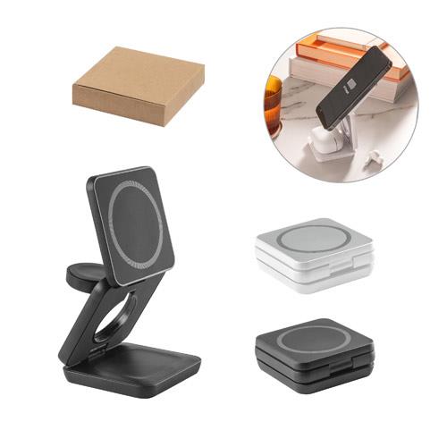 BROGLIE. Superszybka bezprzewodowa ładowarka magnetyczna 4 w 1 o mocy 15 W wykonana w ABS pochodzącego z recyklingu (100% rABS)