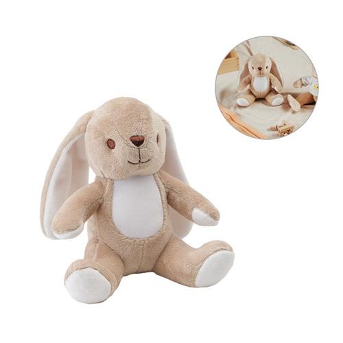 BUGS. Pluszowa zabawka z poliestru w kształcie królika, z własnym materiałem do personalizacji
