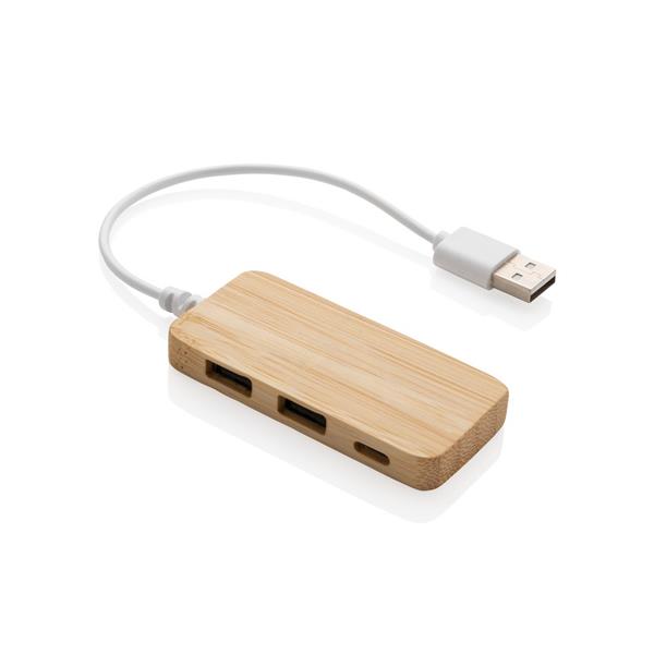 Bambusowy hub USB 2.0 z USB typu C - P308.739