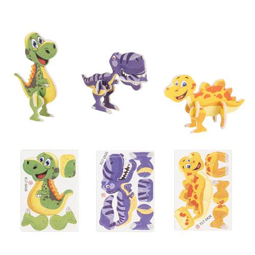 DINOSAURUS. Puzzle 3D z papieru w kształcie dinozaura