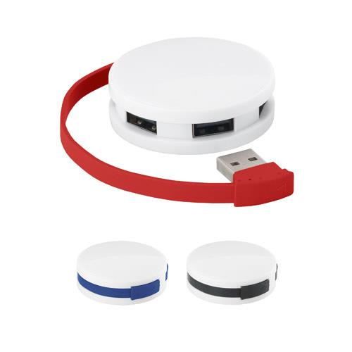 GARDNER. HUB z kablem i 4 portami USB-A z ABS