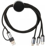 Kabel do ładowania 4w1, podświetlany INGE - czarny