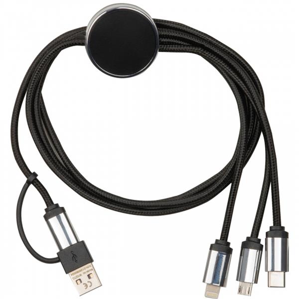 Kabel do ładowania 4w1, podświetlany INGE - czarny