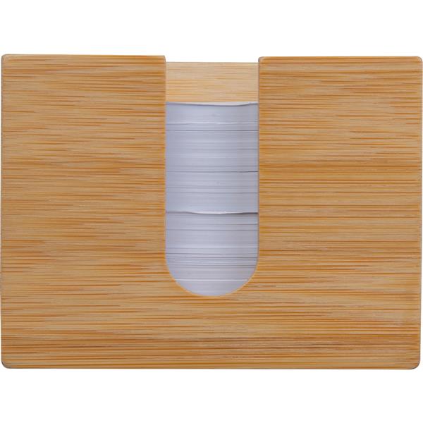 Karteczki biurowe w bambusowym pojemniku NATALINA - beżowy