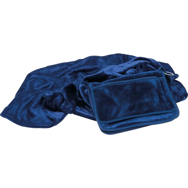 Koc i poduszka 2w1 CONRAD - granatowy