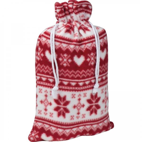 Koc z polaru świąteczny 200g/m2 MARIANNE - czerwony