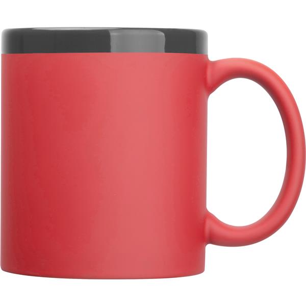 Kubek ceramiczny soft touch 300 ml RONALD - czerwony