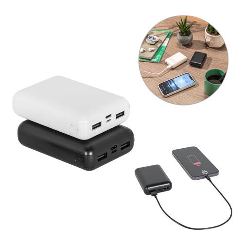 LEAKEY 10. Power bank 10'000 mAh wykonany w ABS pochodzącego z recyklingu (100% rABS)