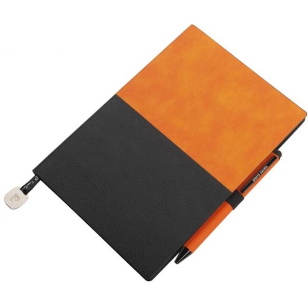 Notatnik A5 w kropki i długopis REPORTER Pierre Cardin - pomarańczowy