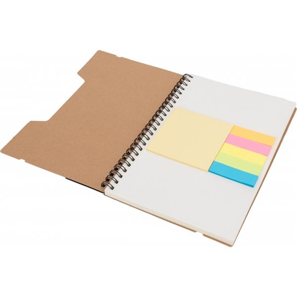 Notatnik A5 w kropki z karteczkami do markowania CATHARINA - brązowy