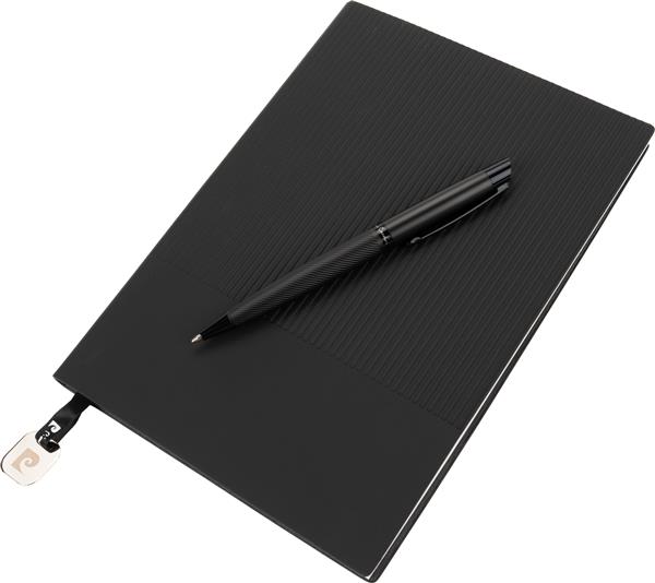 Notatnik A5 w linie z długopisem metalowym CHANTAL Pierre Cardin - czarny