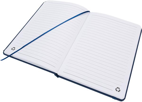 Notatnik A5 w linie z materiałów z recyklingu DOMINIK - granatowy