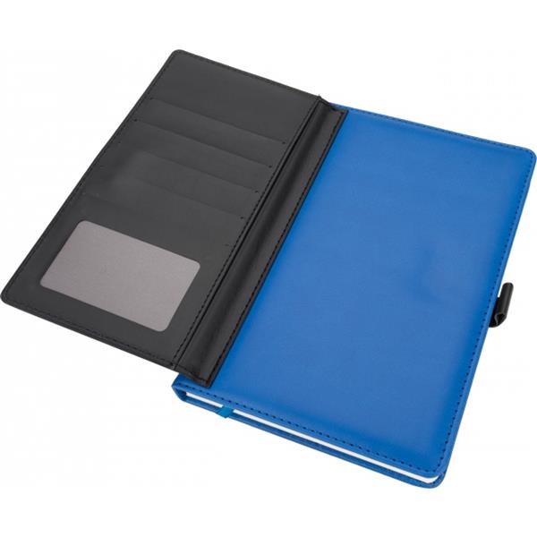 Notatnik A5 w linie z wizytownikiem MARTIN - niebieski