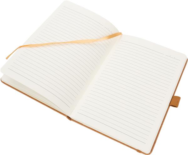 Notatnik A5 w linie ze skóry z recyklingu TRACY - brązowy