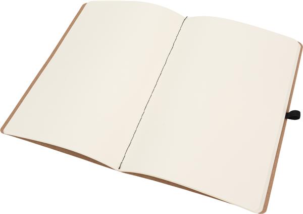 Notatnik A5 z czystymi stronami i długopisem z materiałów z recyklingu CHLOE - czarny