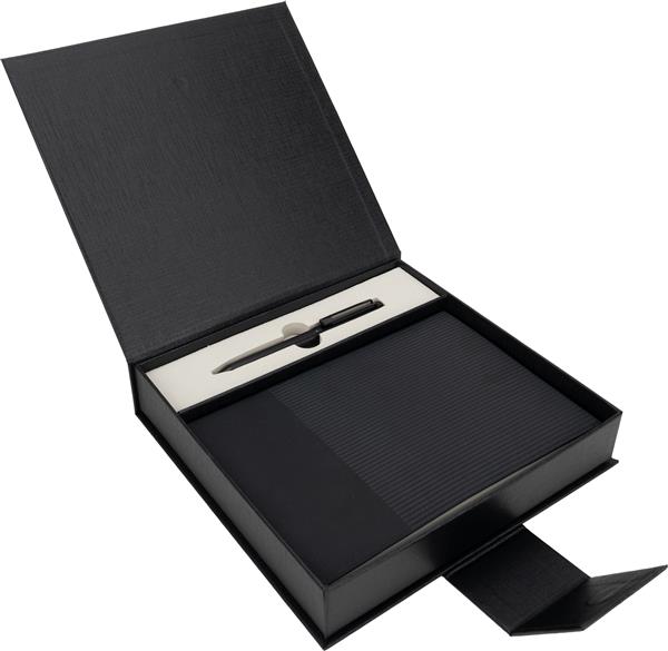 Notatnik A5 z długopisem metalowym CrisMa VALENTINO - czarny