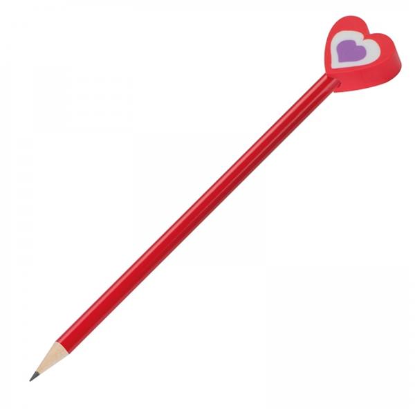 Ołówek z gumką GERTRUDA - czerwony