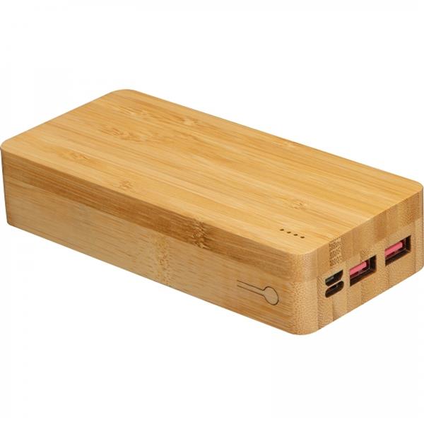 Power bank 20000 mAh bambusowy VALERIA - beżowy