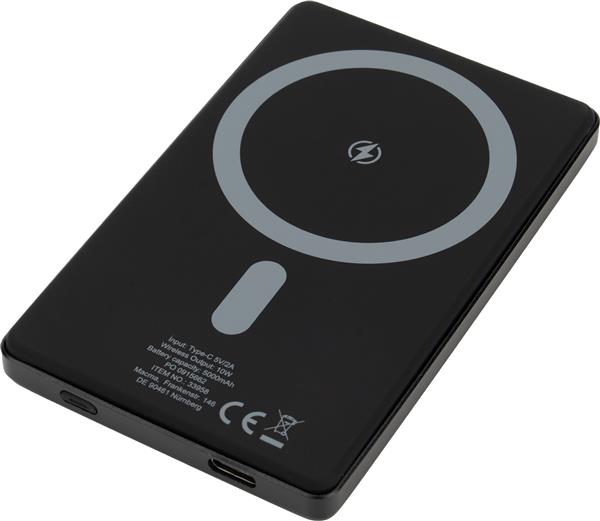 Power bank 5000 mAh z ładowarką indukcyjną Magsafe OLIMPIA - czarny