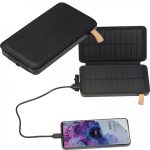 Power bank 8000 mAh solarny BRUNA - czarny