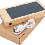 Power bank 8000 mAh solarny VALENTINA - beżowy