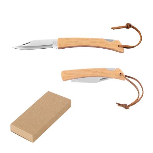 RANGER. Brzytwa z ostrzem ze stali nierdzewnej i bambusową rączką