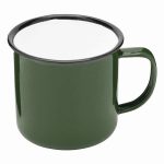 RETRO CUP - Kubek emaliowany - biały, zielony
