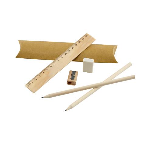 RHOMBUS. Zestaw szkolny: linijka, ołówek, gumka i temperówka