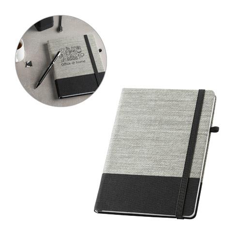 ROUSSEAU. Notatnik A5 wykonany z włókna słomkowego i płótna bawełnianego z kartkami w linie