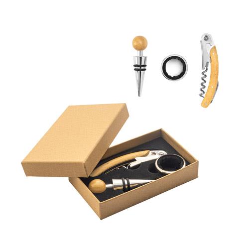 SAVORY. Zestaw do wina z bambusa i stali nierdzewnej