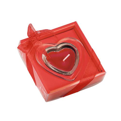 SWEET. Świeca w kształcie serca i szklana podstawa