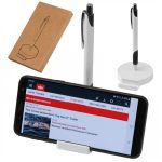 Stojak na telefon z długopisem REINHOLD - biały