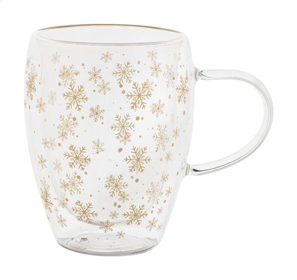 Świąteczny szklany kubek termiczny Snostro