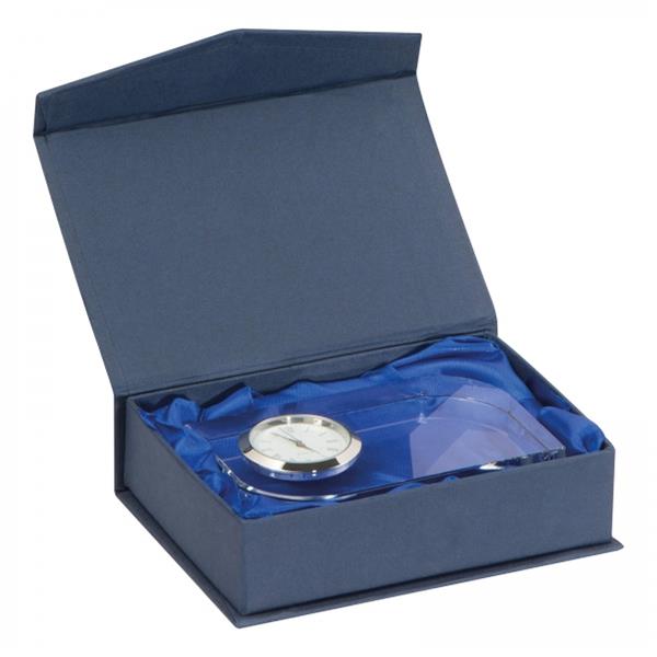 Szklany blok z zegarem GERALD - przeźroczysty